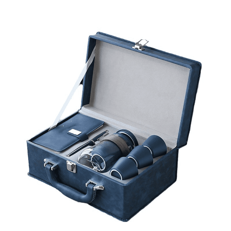 Caixa de presente personalizada para conjunto de chá corporativo com caderno e caneta Caixa de presente personalizada para conjunto de chá corporativo com caderno e caneta