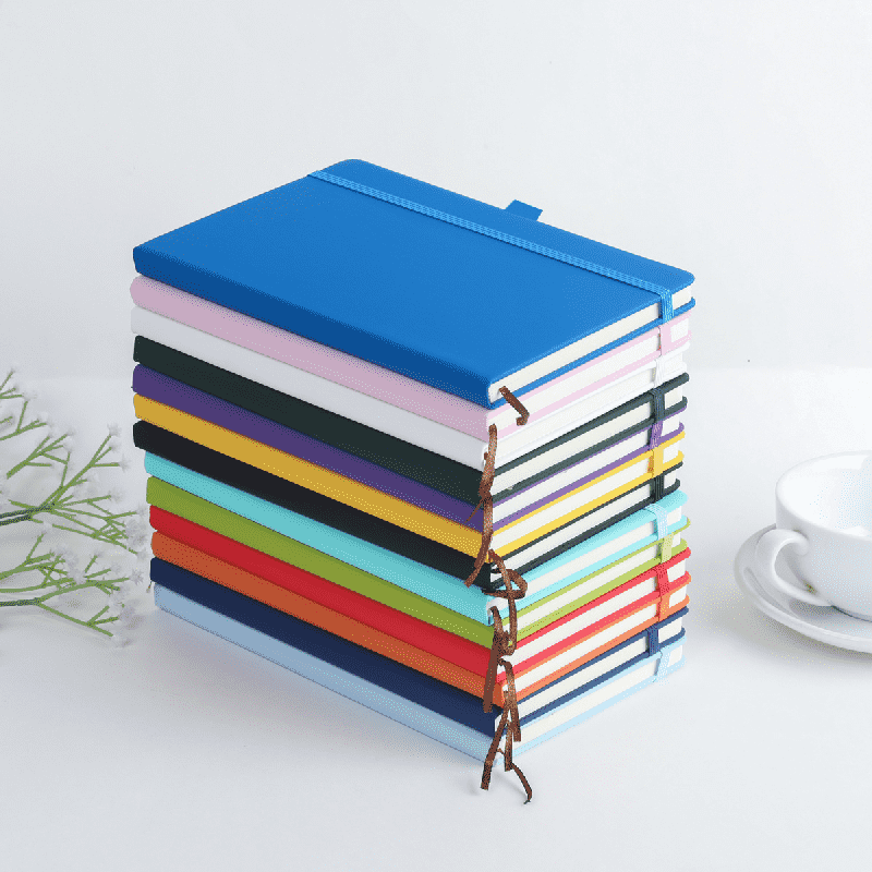 Caderno comercial com faixa elástica de couro PU com logotipo personalizado A5 Caderno comercial com faixa elástica de couro PU com logotipo personalizado A5