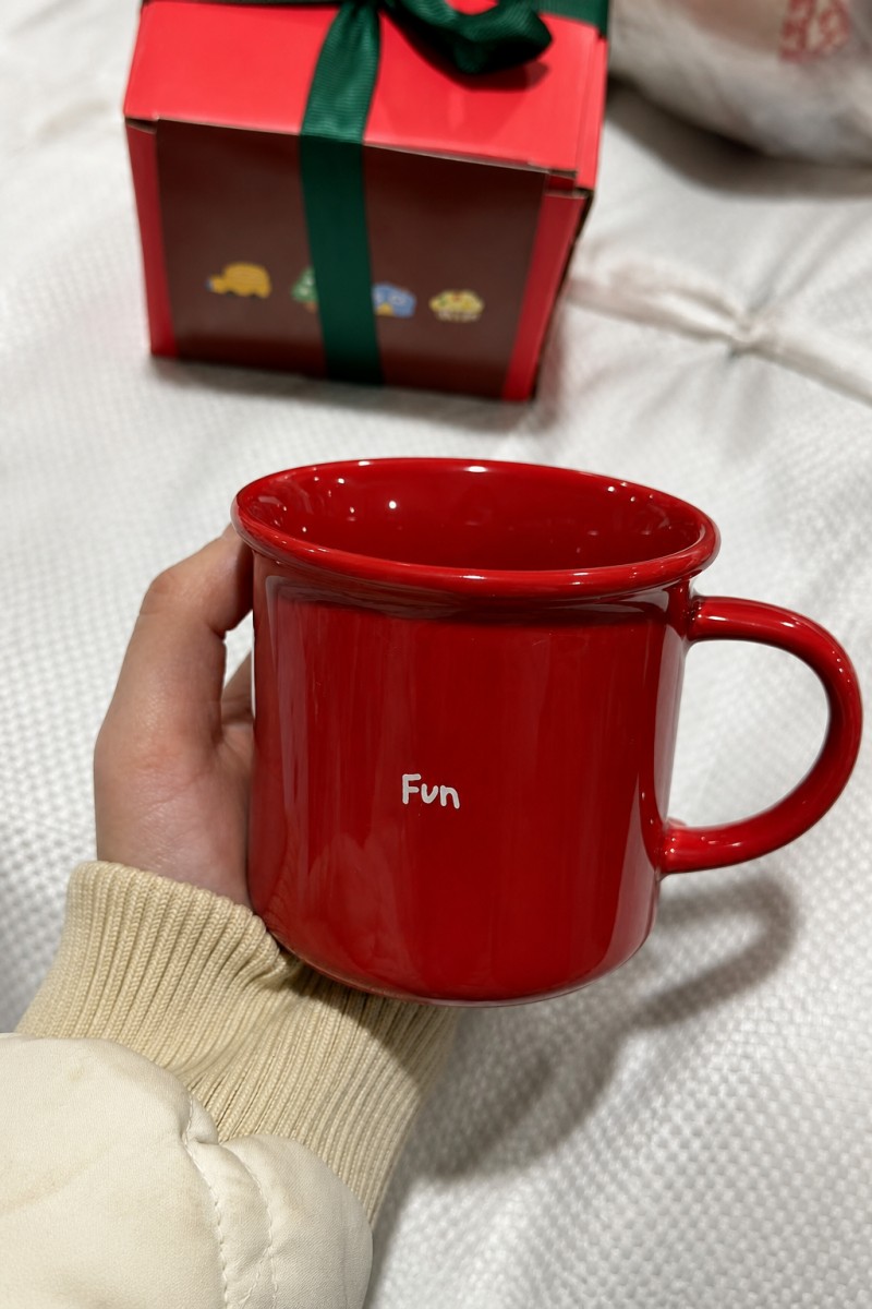 Caneca de café divertida de cerâmica estilo esmaltado vermelho Caneca de café divertida de cerâmica estilo esmaltado vermelho