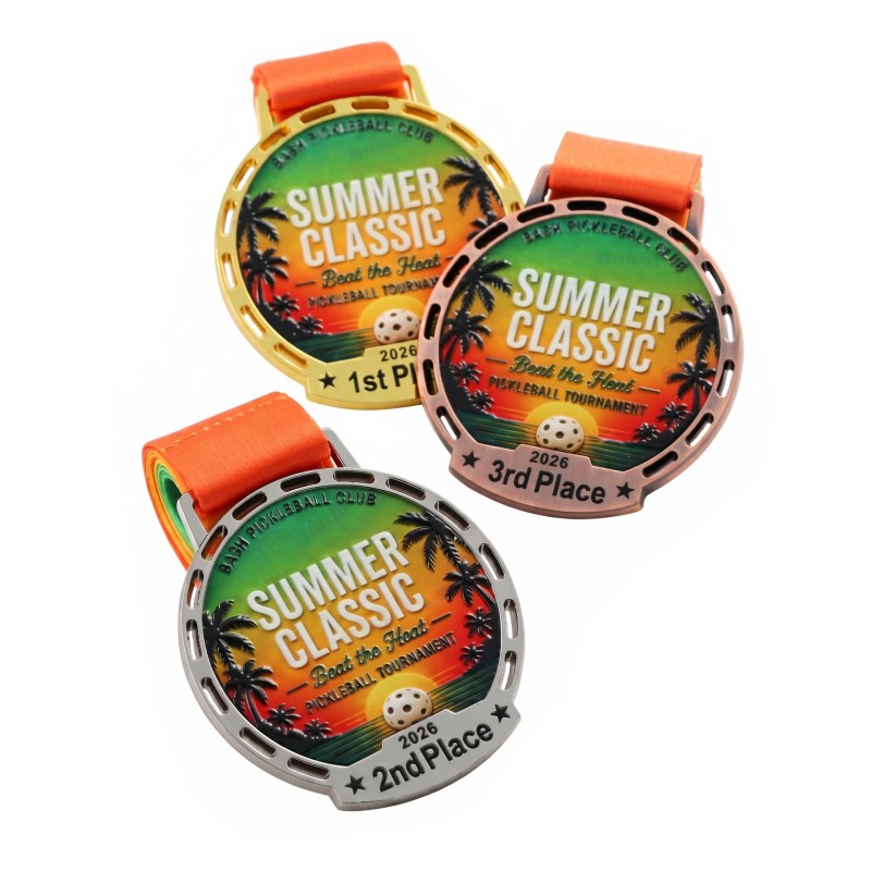Medalhas esportivas personalizadas para prêmios de competição