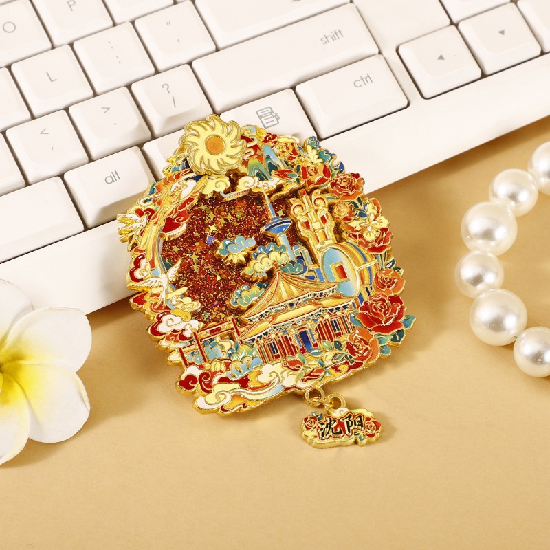Ímãs de geladeira de metal líquido com areia movediça personalizados