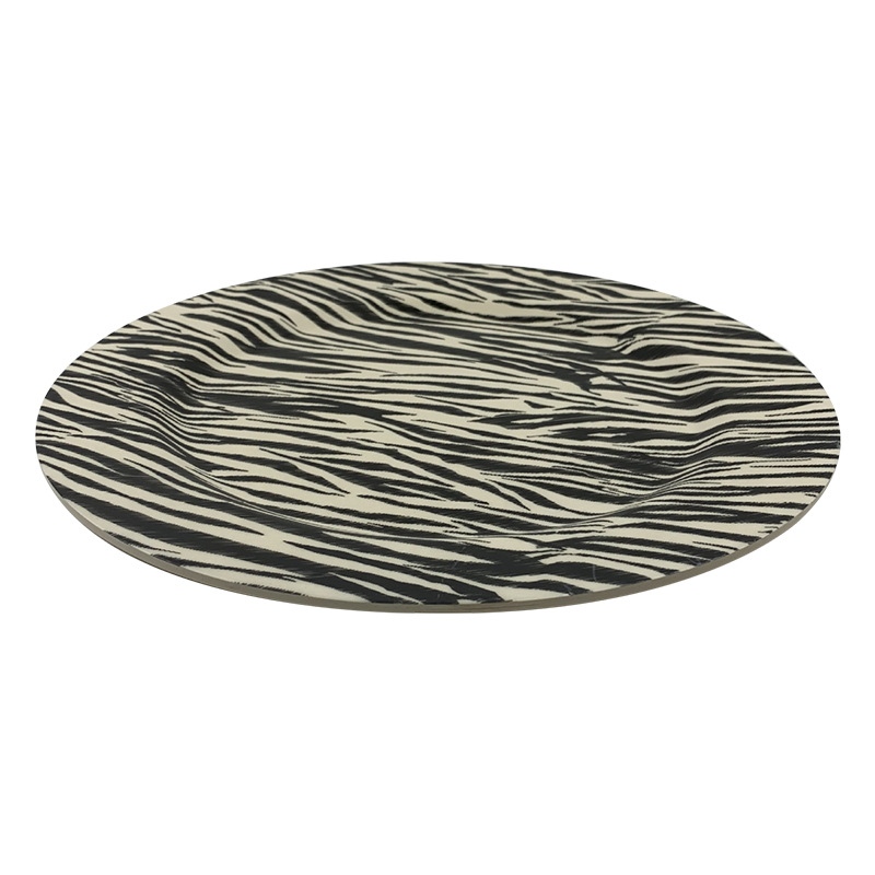 Placa de fibra de bambu com estampa de zebra