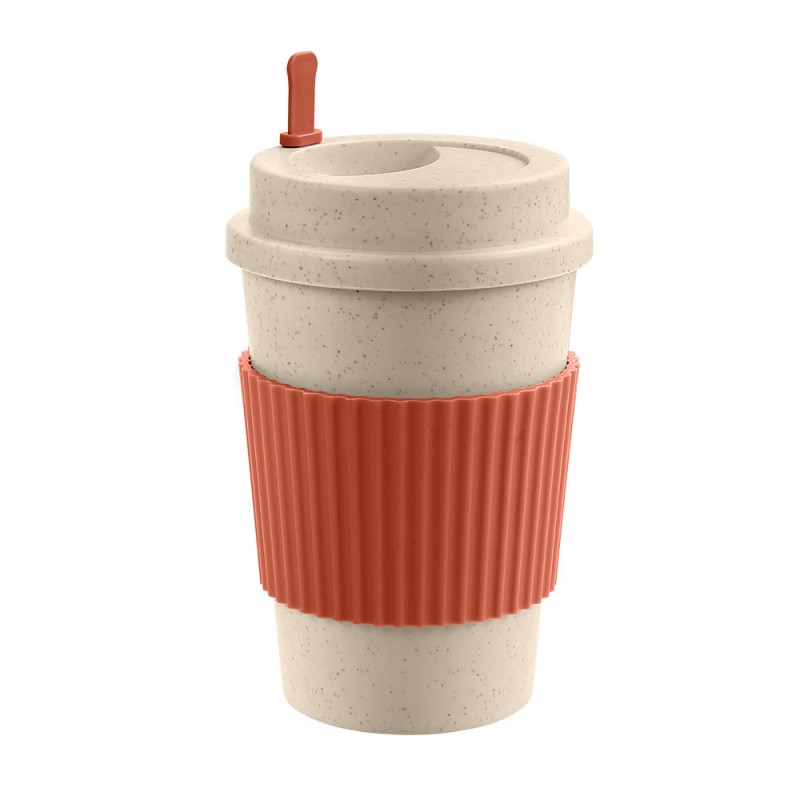 Caneca de viagem reutilizável de café de palha de trigo