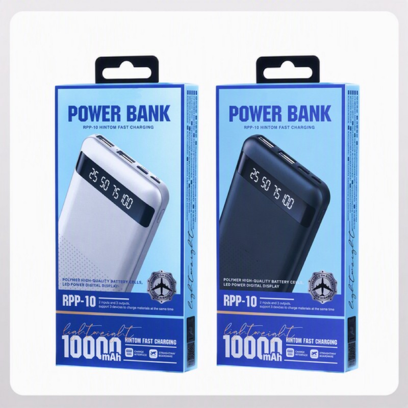 Power Bank de carregamento rápido de 10000mAh com porta tipo C