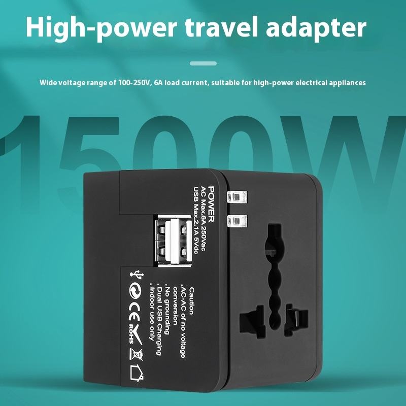 Adaptador de viagem universal com portas USB duplas
