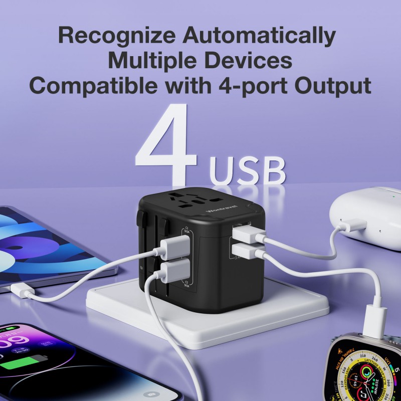 Adaptador universal de viagem internacional multifuncional para uso global Adaptador universal de viagem internacional multifuncional para uso global