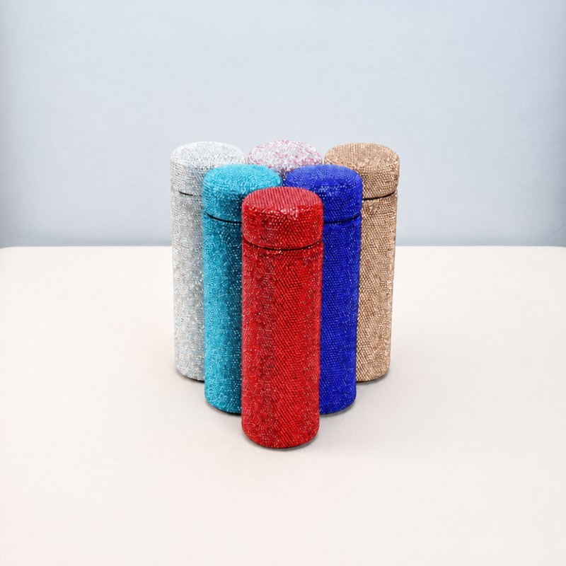 Garrafa de vácuo de aço inoxidável com strass Bling