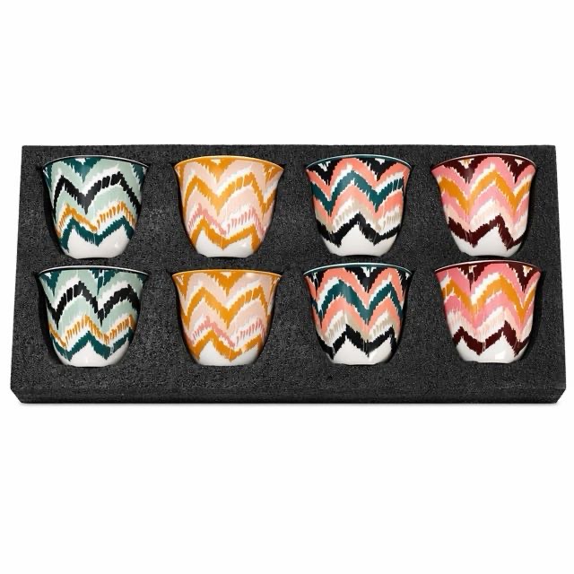 Boho Wave Ceramic Teacup 8Pcs Gift Set para chá expresso
