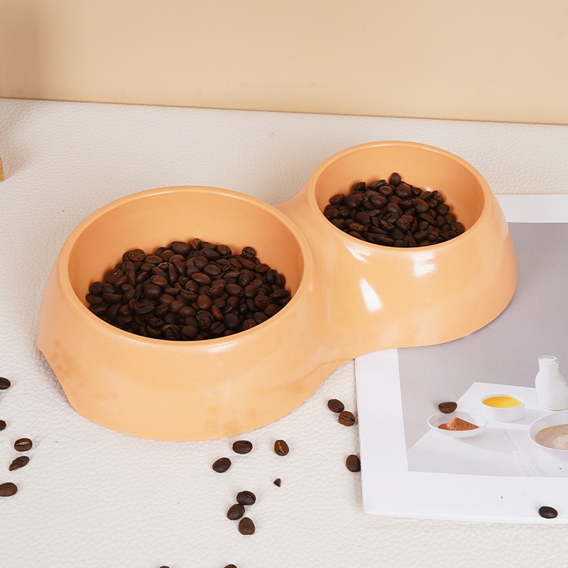 Tigela dupla personalizada para animais de estimação em fibra de bambu e melamina Tigela dupla personalizada para animais de estimação em fibra de bambu e melamina