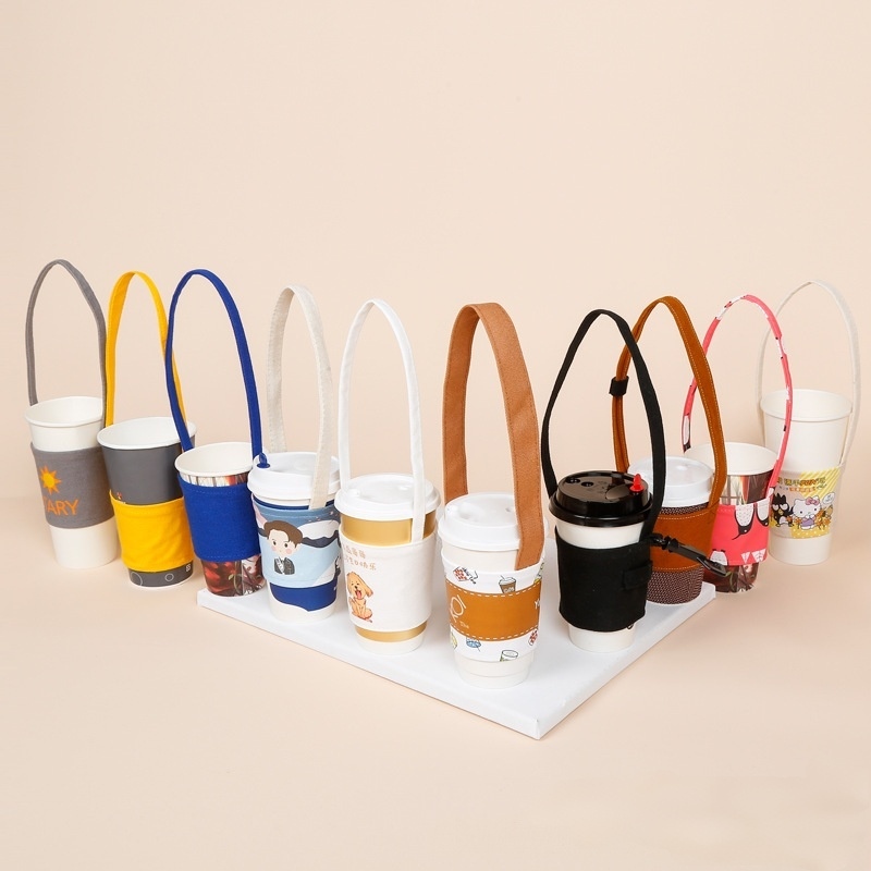 Bolsa porta-copos de café em lona personalizada