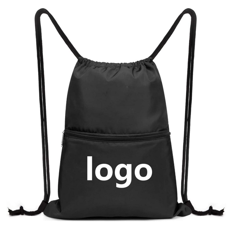Mochila esportiva com logotipo personalizado e mochila com cordão Mochila esportiva com logotipo personalizado e mochila com cordão