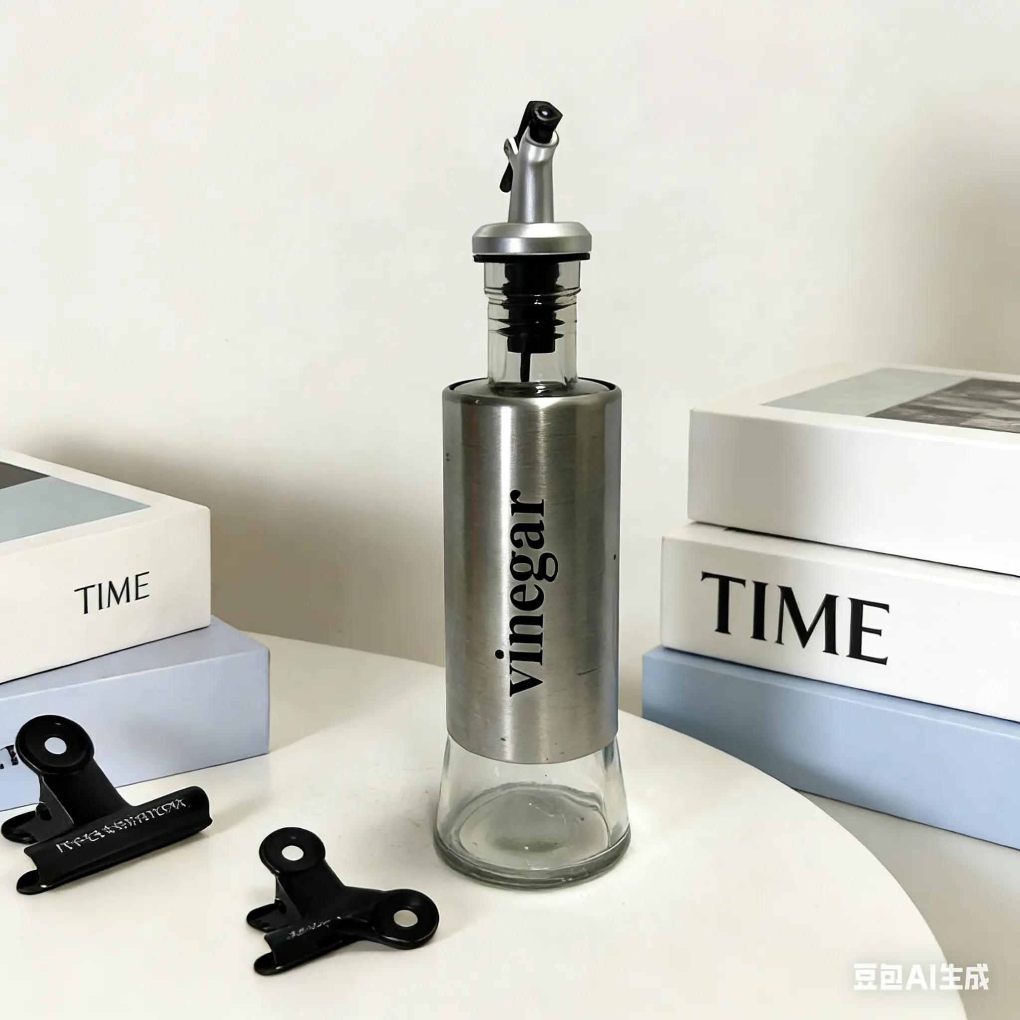 Conjunto de dispensador de óleo e vinagre de vidro de estilo duplo