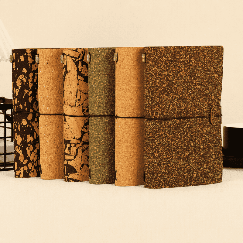Caderno de viajantes à terra de chá e café de cortiça ecológico