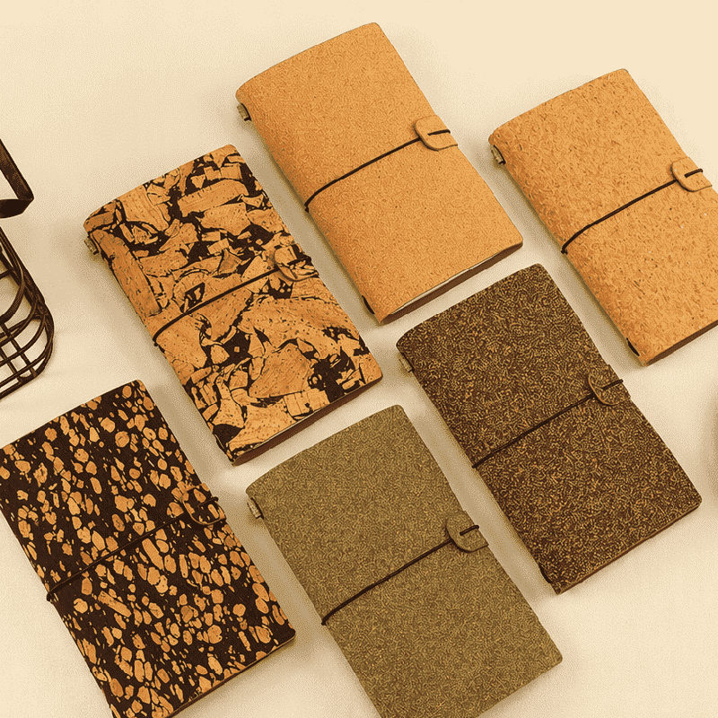 Caderno de viajantes à terra de chá e café de cortiça ecológico