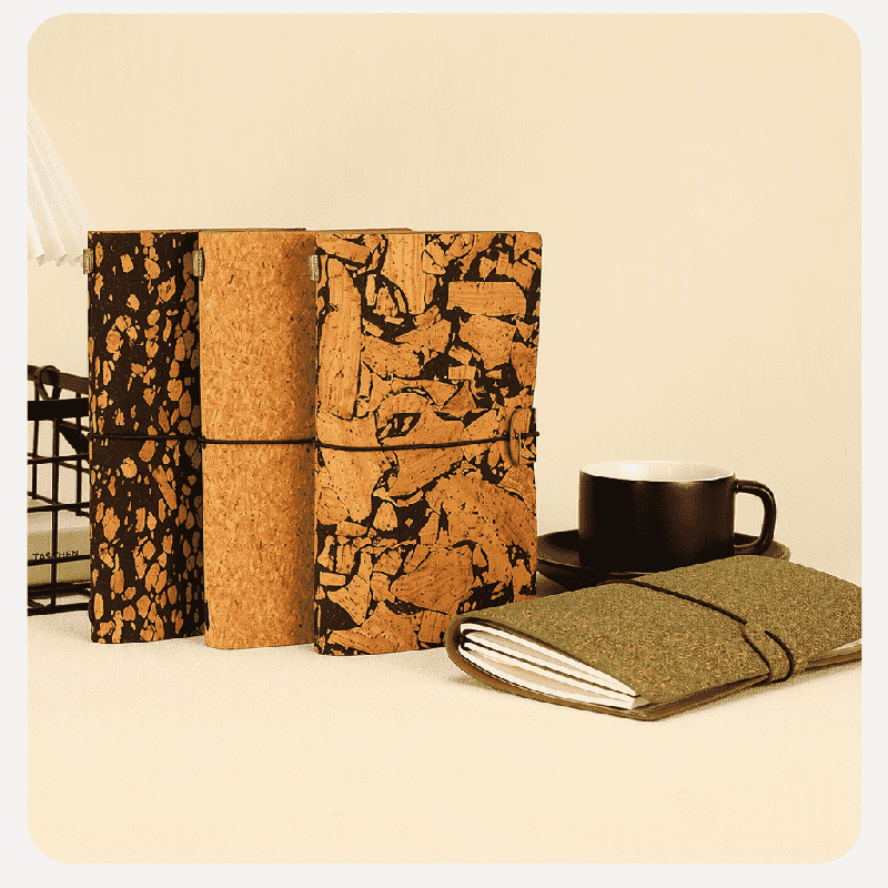 Caderno de viajantes à terra de chá e café de cortiça ecológico Caderno de viajantes à terra de chá e café de cortiça ecológico