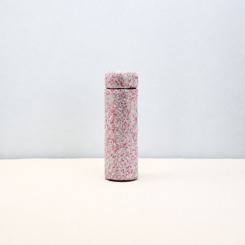 Garrafa de vácuo de aço inoxidável com strass Bling