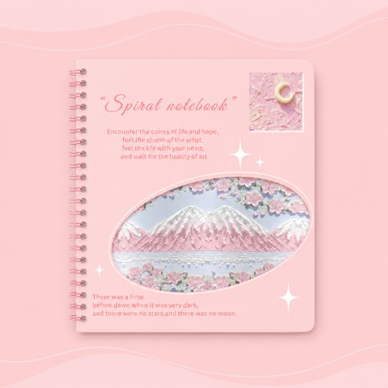 Caderno espiral com textura de pintura a óleo A5