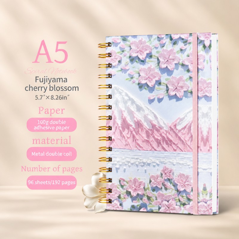 Caderno espiral com textura de pintura a óleo A5