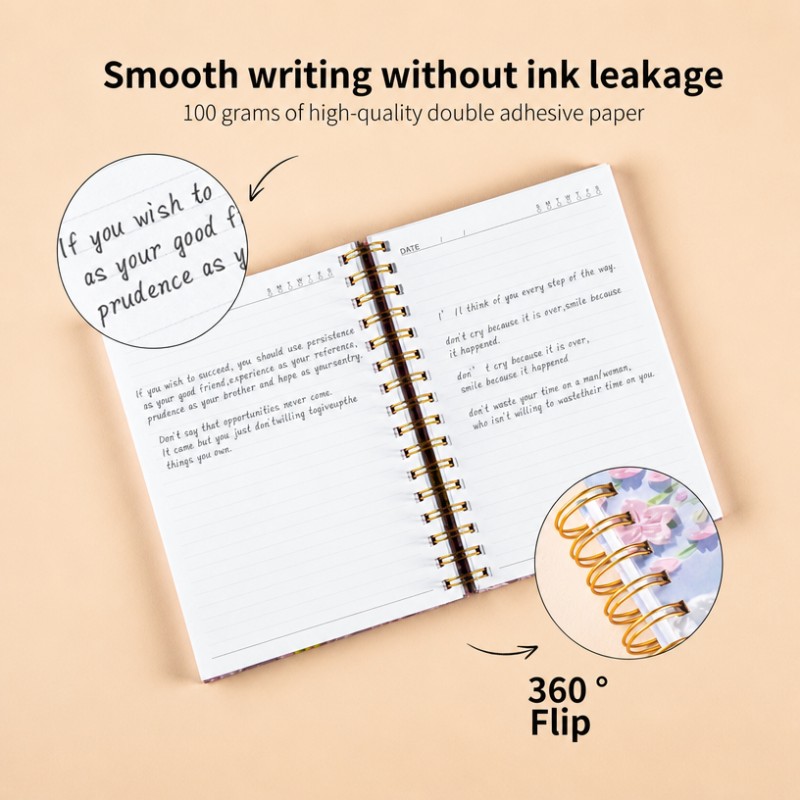 Caderno espiral com textura de pintura a óleo A5