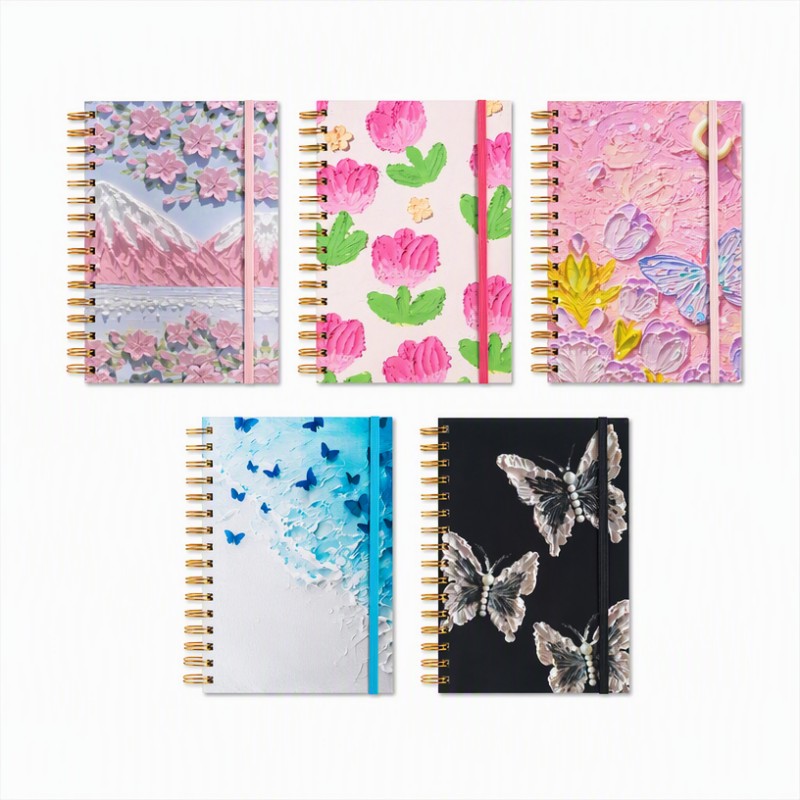 Caderno espiral com textura de pintura a óleo A5 Caderno espiral com textura de pintura a óleo A5