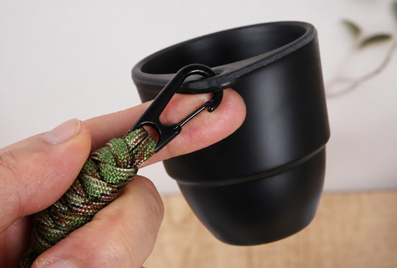 Mini copo de viagem para exterior com pescoço pendurado em fibra de bambu personalizada