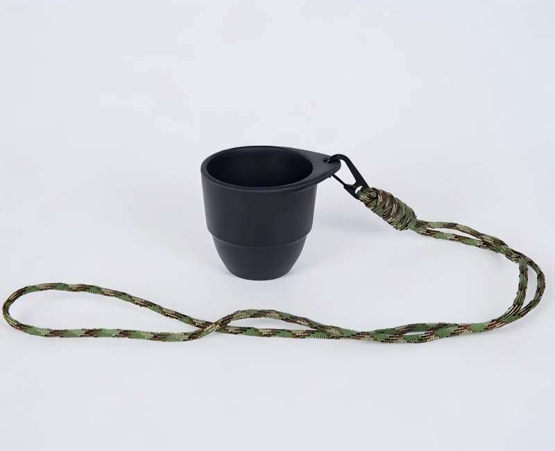 Mini copo de viagem para exterior com pescoço pendurado em fibra de bambu personalizada