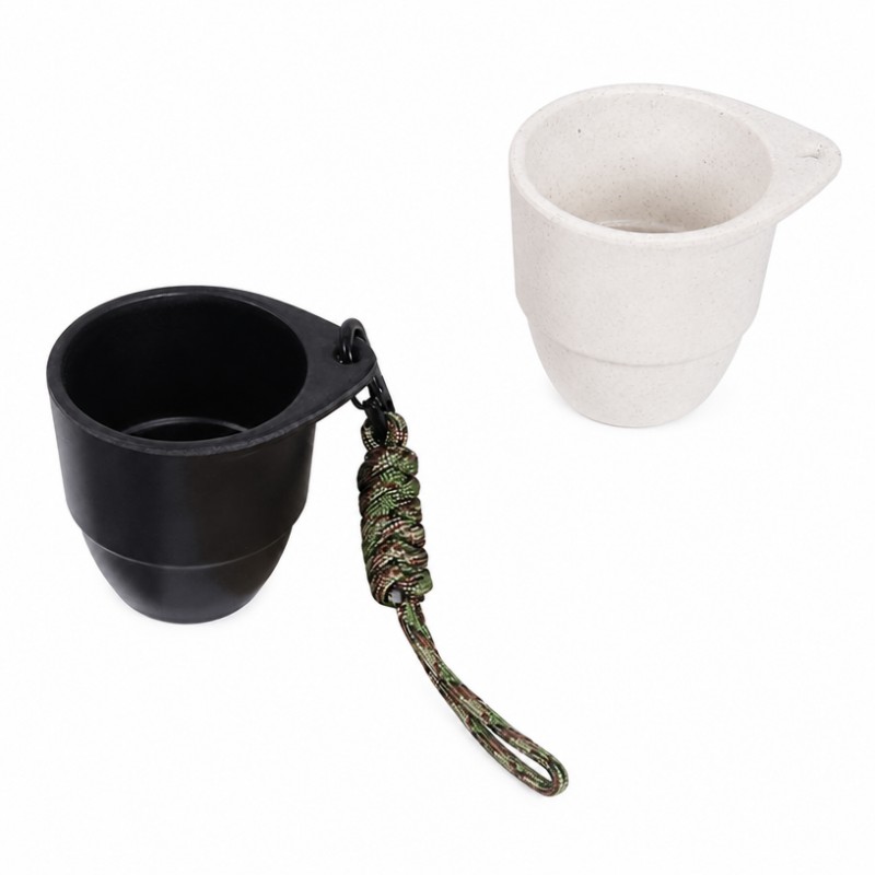 Mini copo de viagem para exterior com pescoço pendurado em fibra de bambu personalizada