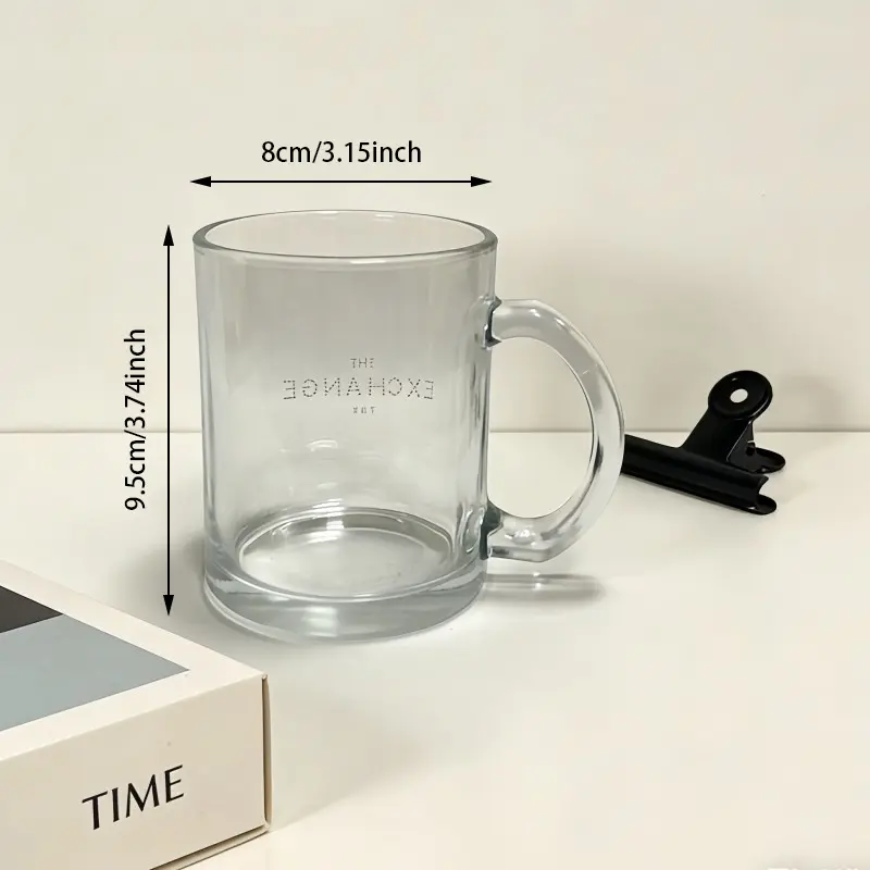 Canecas minimalistas de vidro premium com alça