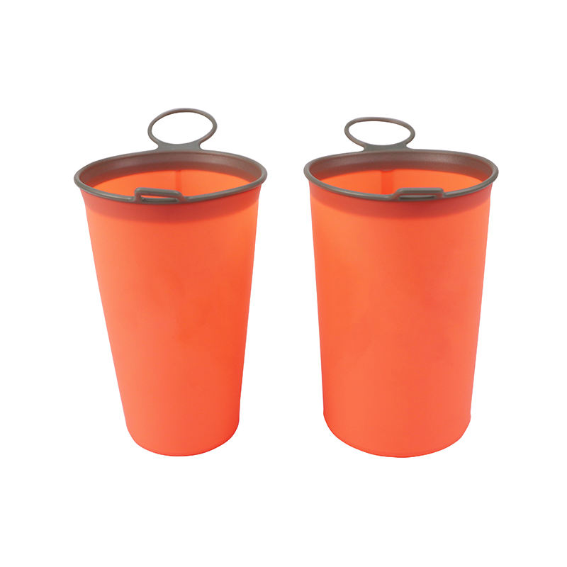 Copo de água dobrável de silicone portátil reutilizável