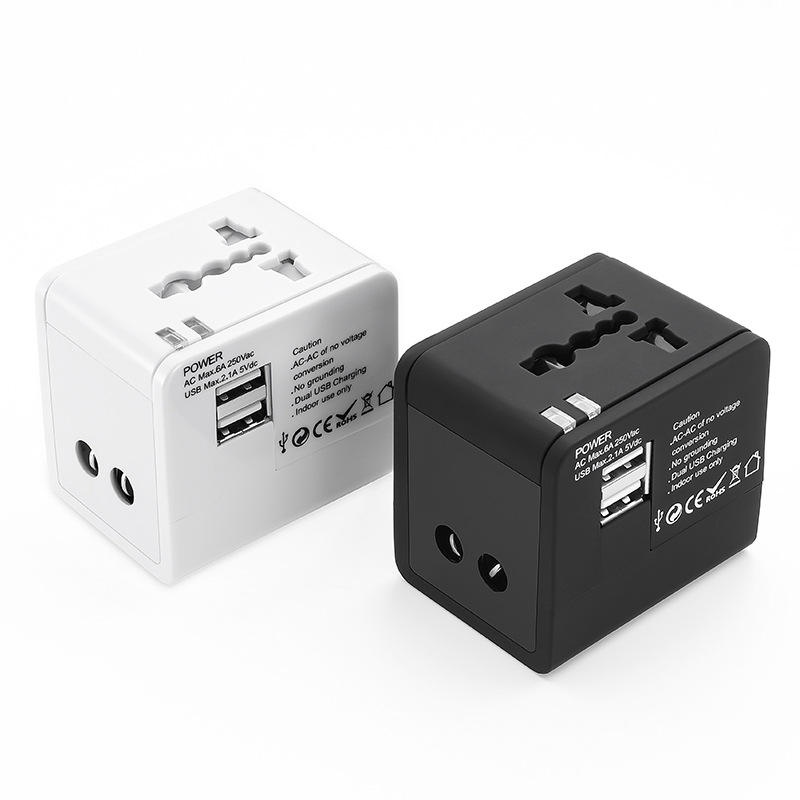 Adaptador de viagem universal com portas USB duplas Adaptador de viagem universal com portas USB duplas